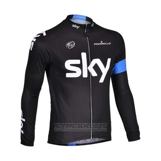 2013 Fahrradbekleidung Sky Blau und Shwarz Trikot Langarm und Tragerhose - zum Schließen ins Bild klicken